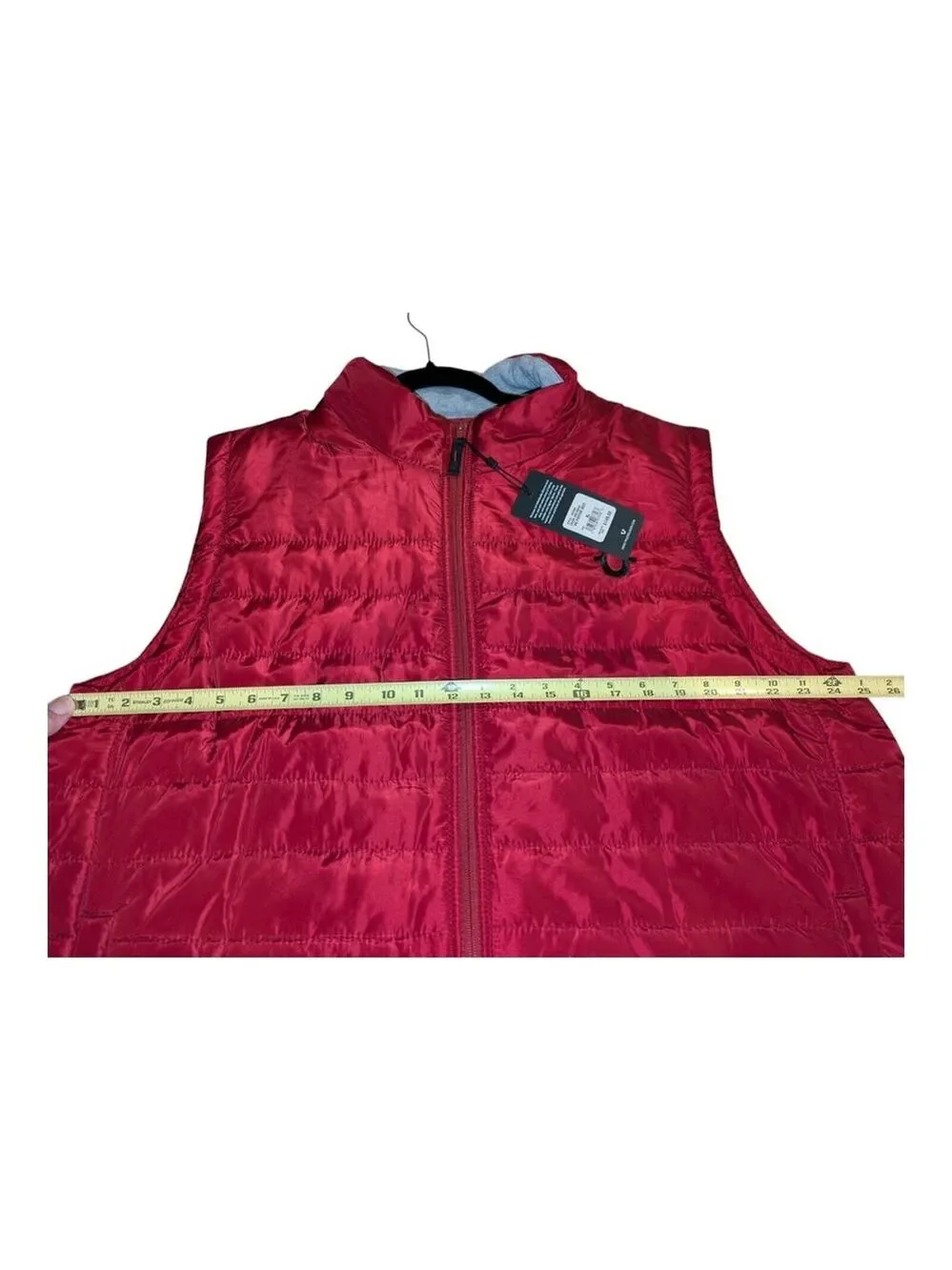 NEW True Religion Men’s Red Dahlia Quilted Full Zip HS Puffer Vest XL $149